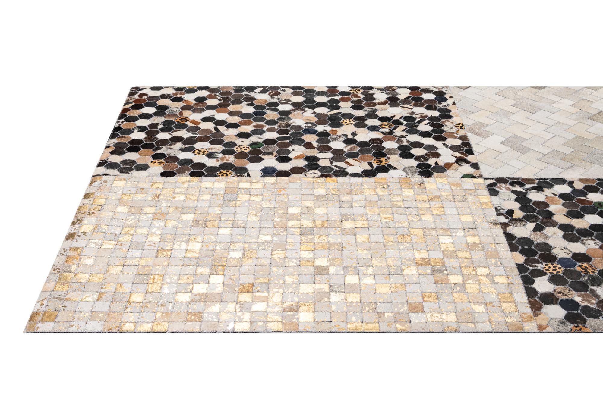 4' 11 x 8' 1 Cowhide - Patchwork Rug