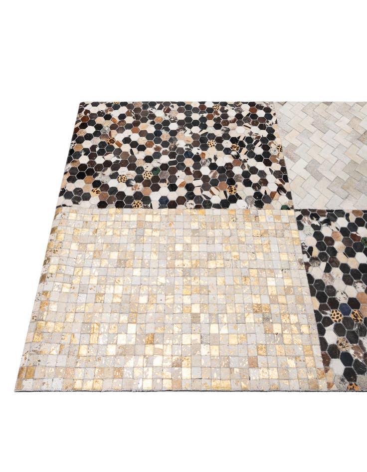 Detail image of 4' 11 x 8' 1 Cowhide - Patchwork Rug