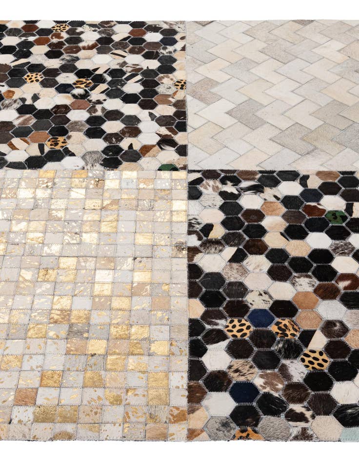 Detail image of 4' 11 x 8' 1 Cowhide - Patchwork Rug