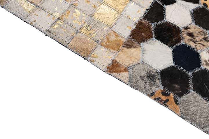 4' 11 x 8' 1 Cowhide - Patchwork Rug