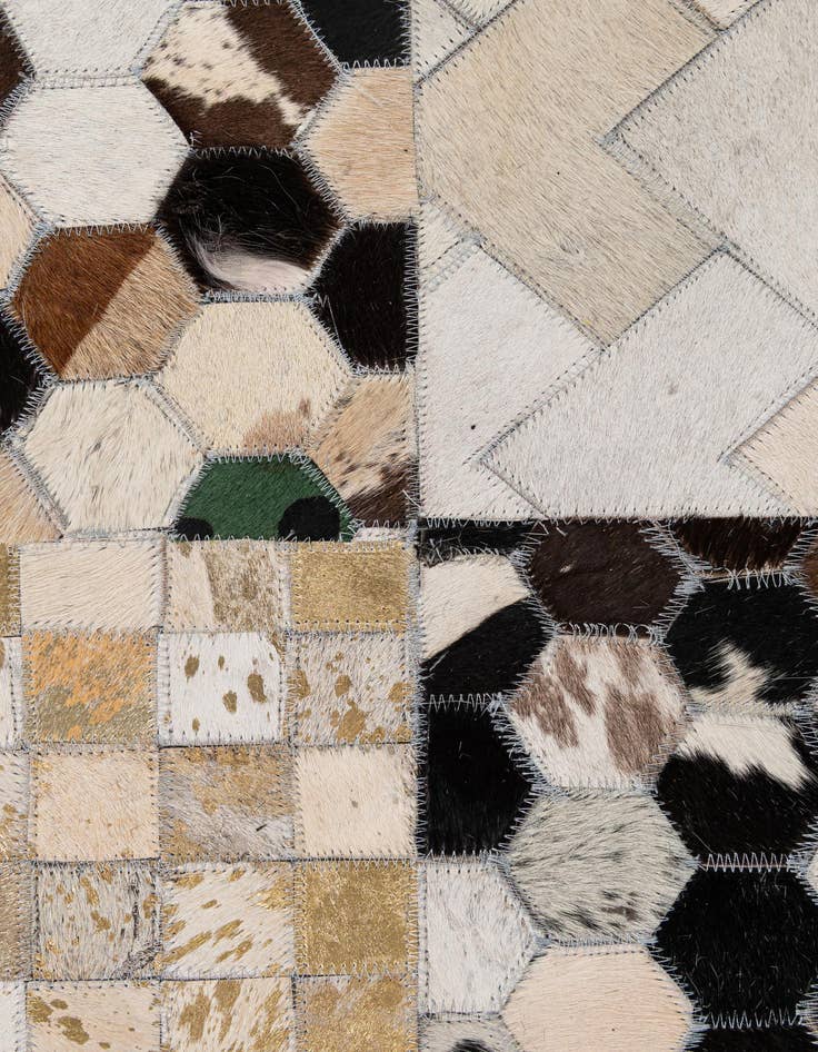 Detail image of 4' 11 x 8' 1 Cowhide - Patchwork Rug