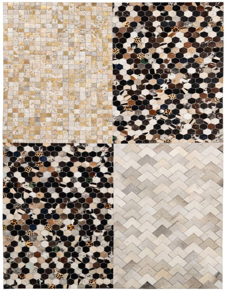 Detail image of 4' 11 x 8' 1 Cowhide - Patchwork Rug