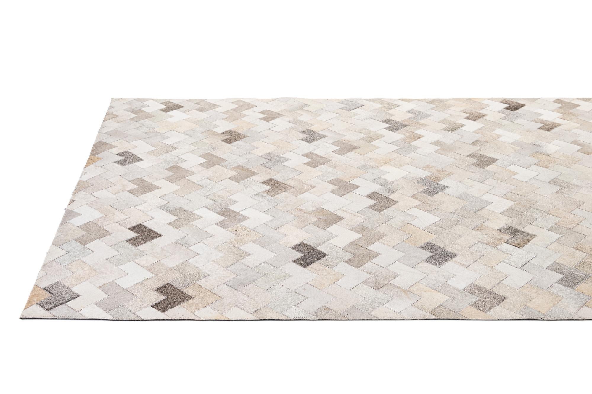 5' 3 x 8' 1 Cowhide - Patchwork Rug