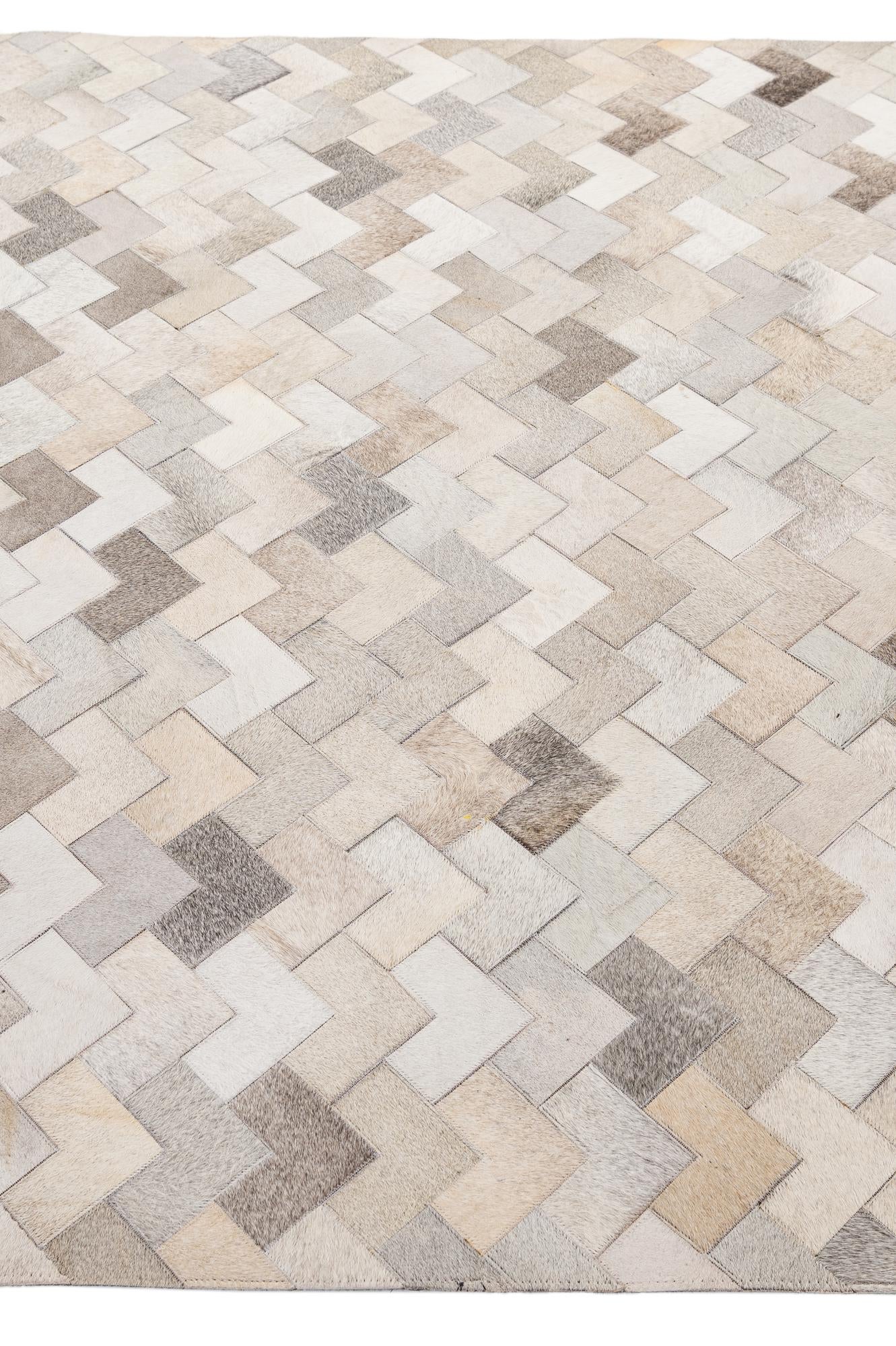 5' 3 x 8' 1 Cowhide - Patchwork Rug