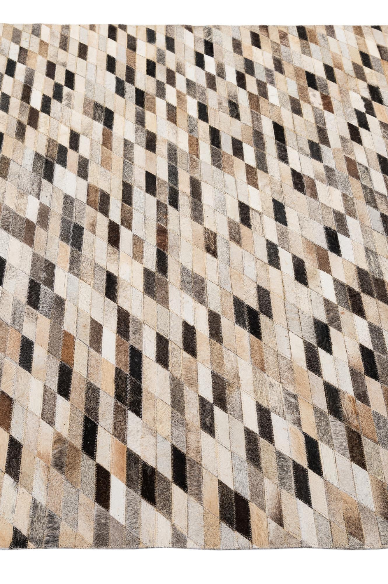 5' 1 x 7' 10 Cowhide - Patchwork Rug