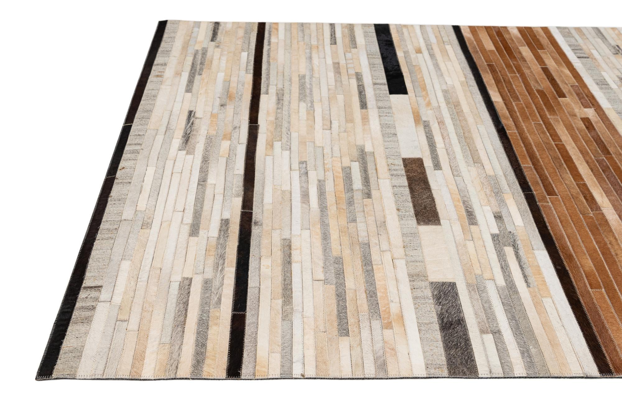 5' 1 x 8' Cowhide - Patchwork Rug