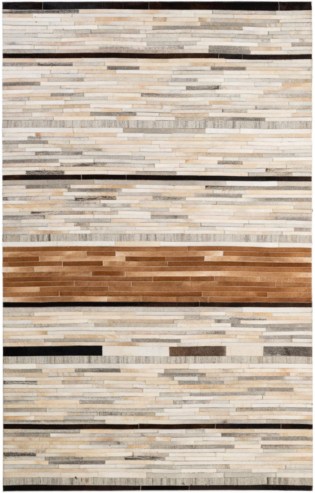 5' 1 x 8' Cowhide - Patchwork Rug