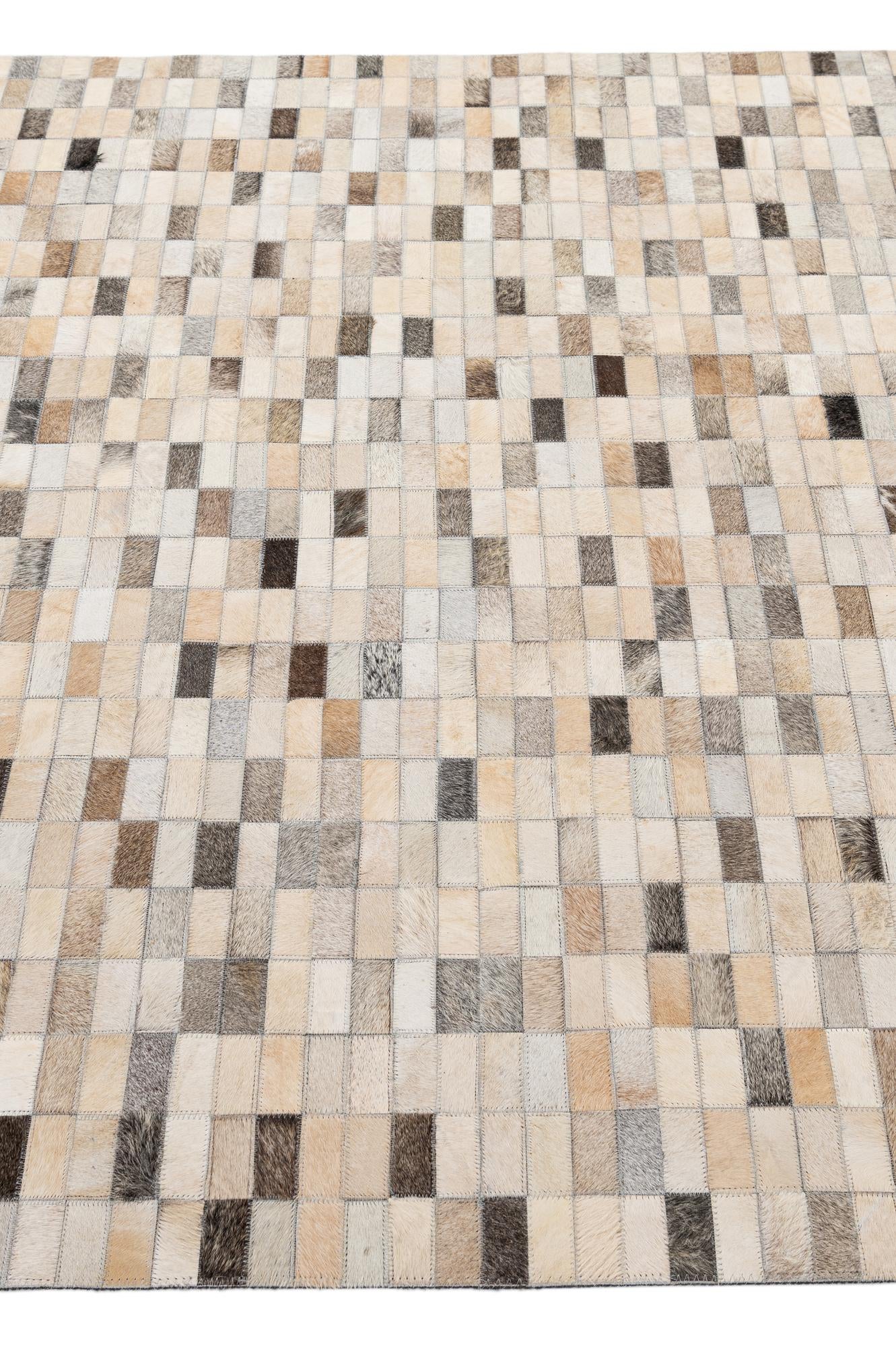 5' 1 x 8' 1 Cowhide - Patchwork Rug