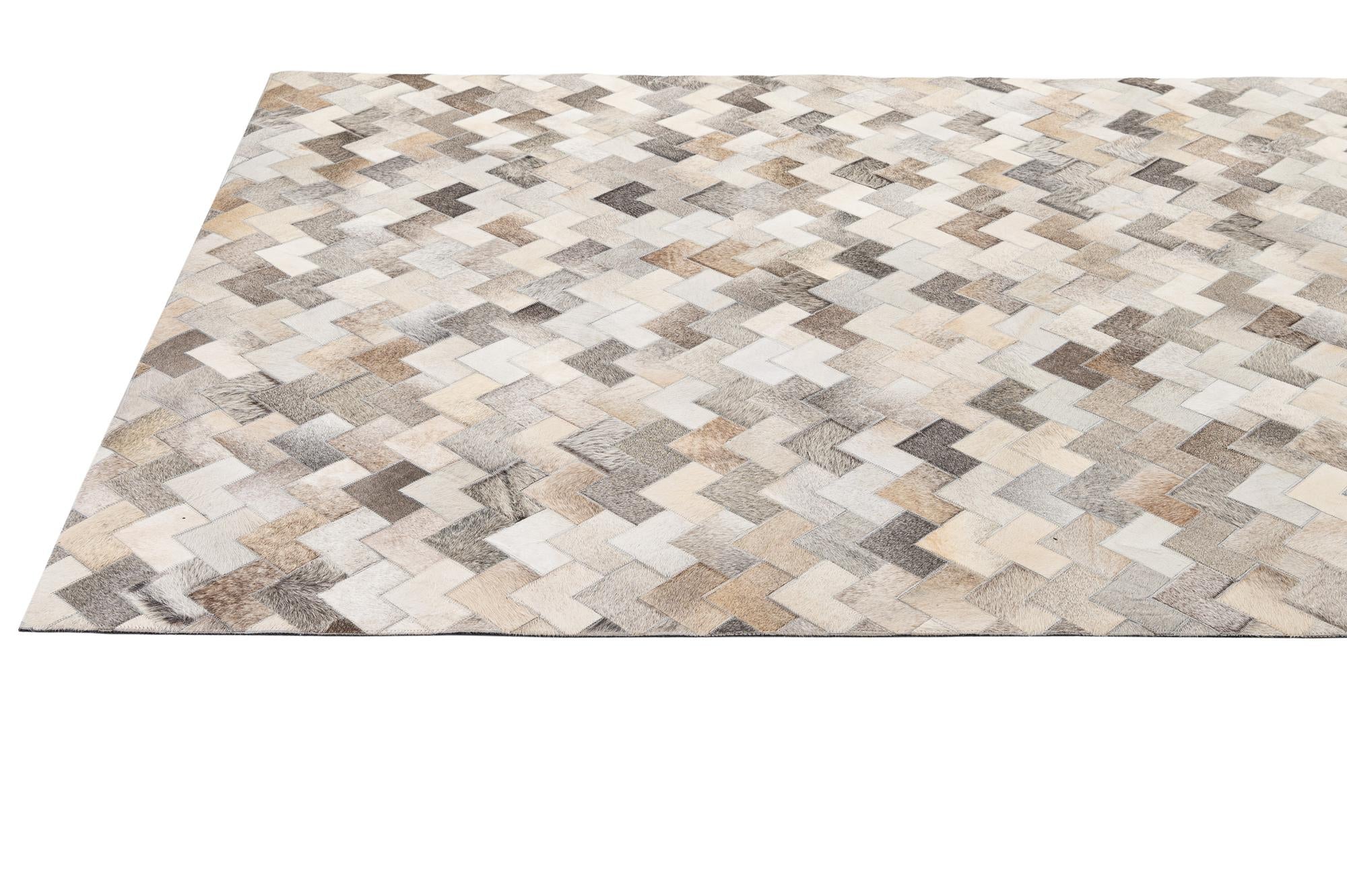 5' 7 x 7' 10 Cowhide - Patchwork Rug