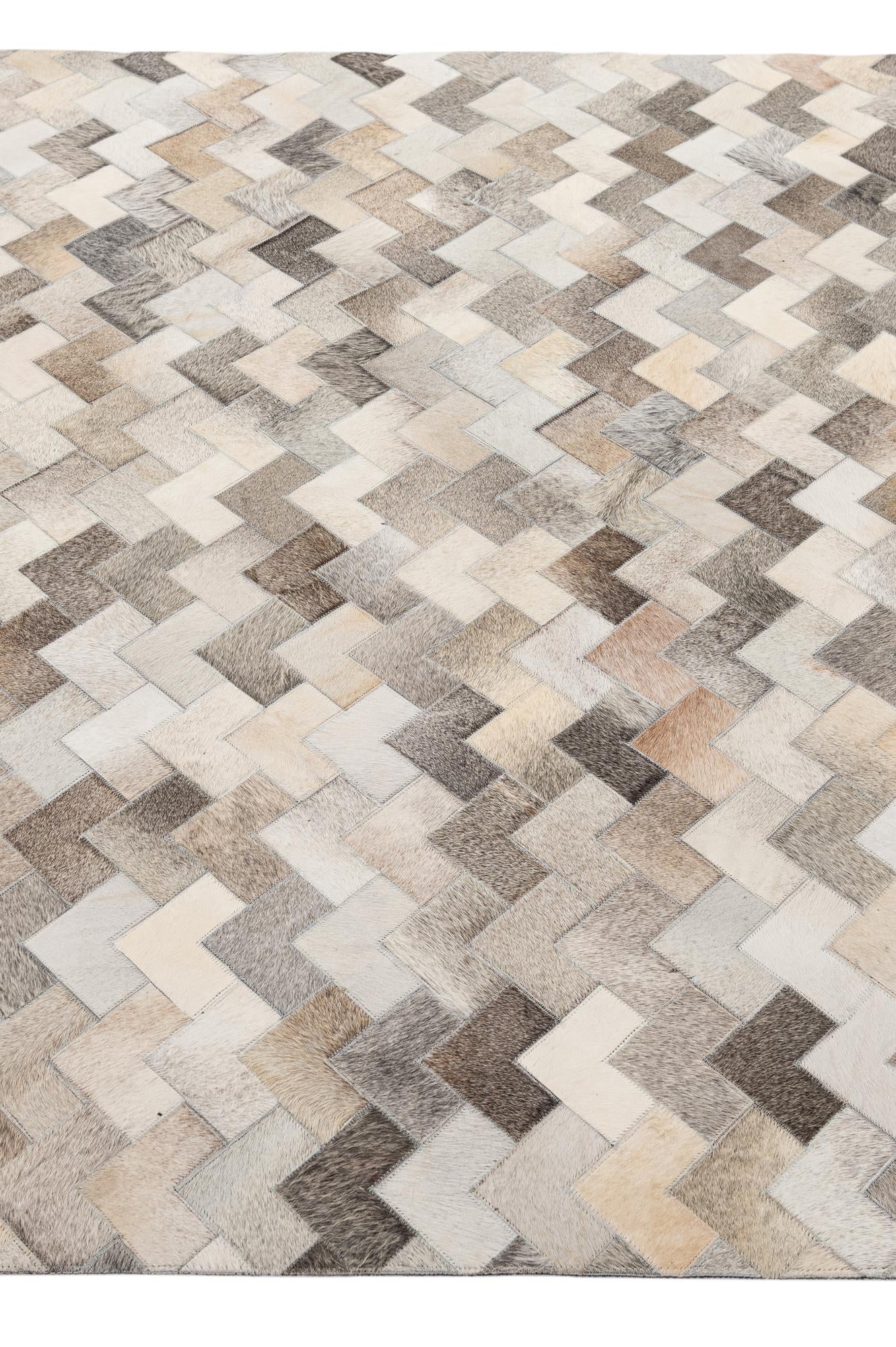 5' 7 x 7' 10 Cowhide - Patchwork Rug