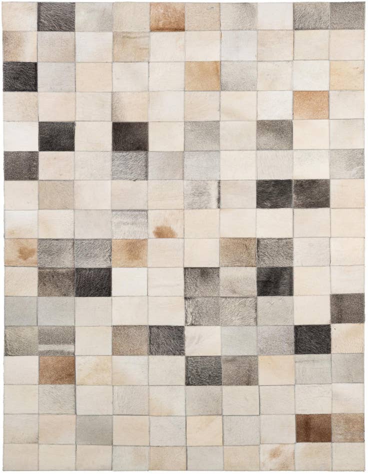 Detail image of 5' 1 x 7' 10 Cowhide - Patchwork Rug