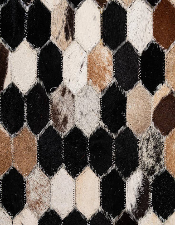 Detail image of 5' 1 x 8' 1 Cowhide - Patchwork Rug