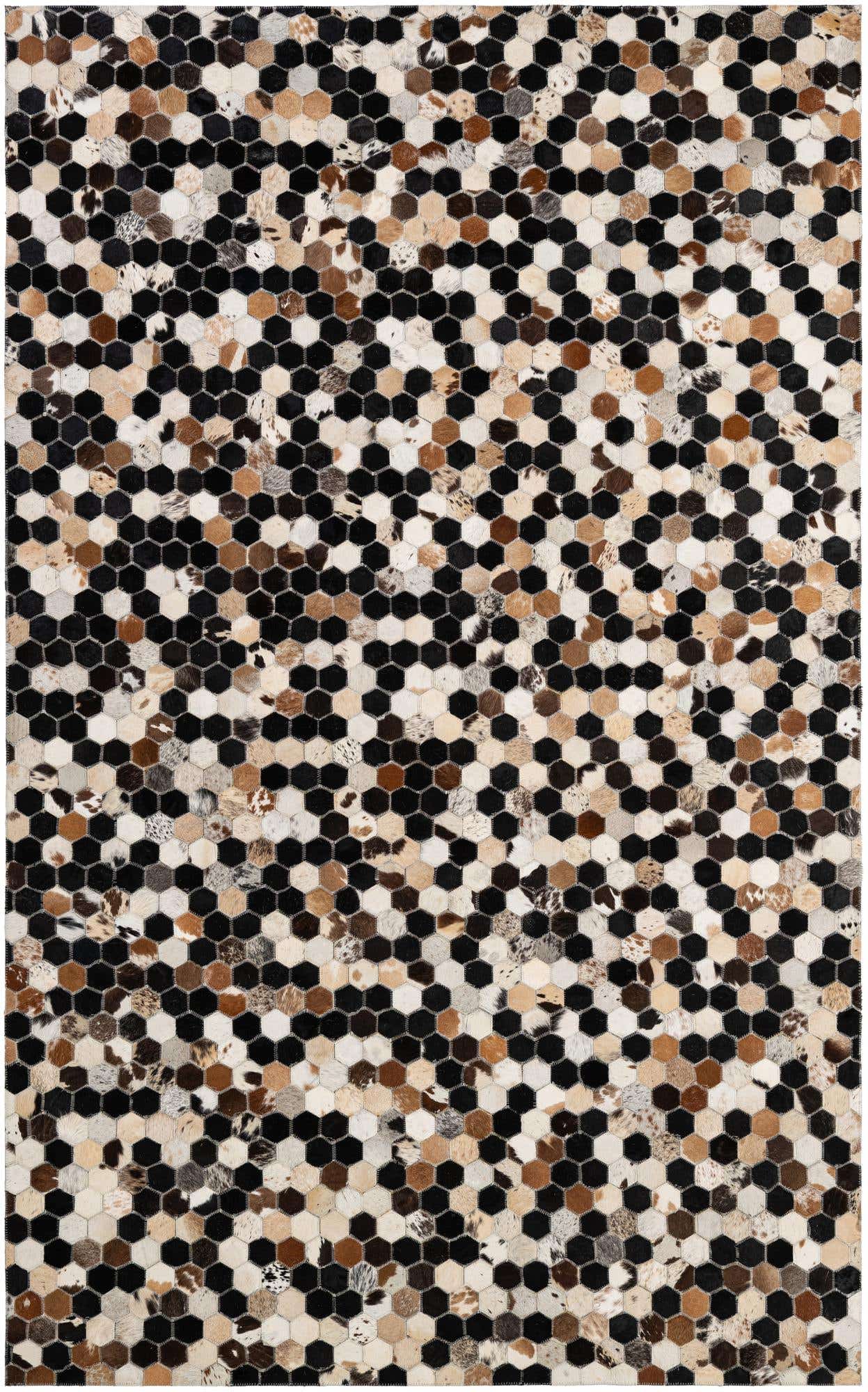 5' 1 x 8' 1 Cowhide - Patchwork Rug