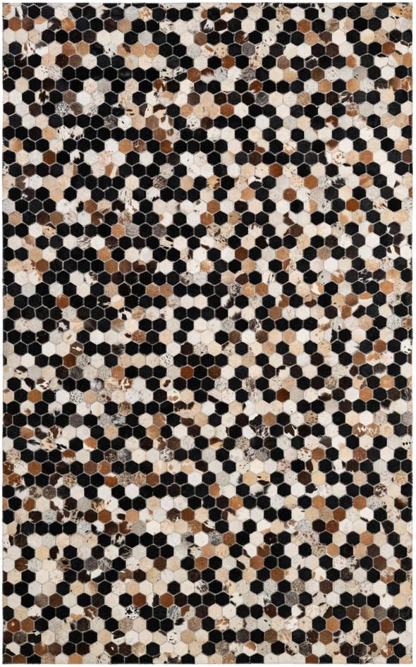Detail image of 5' 1 x 8' 1 Cowhide - Patchwork Rug