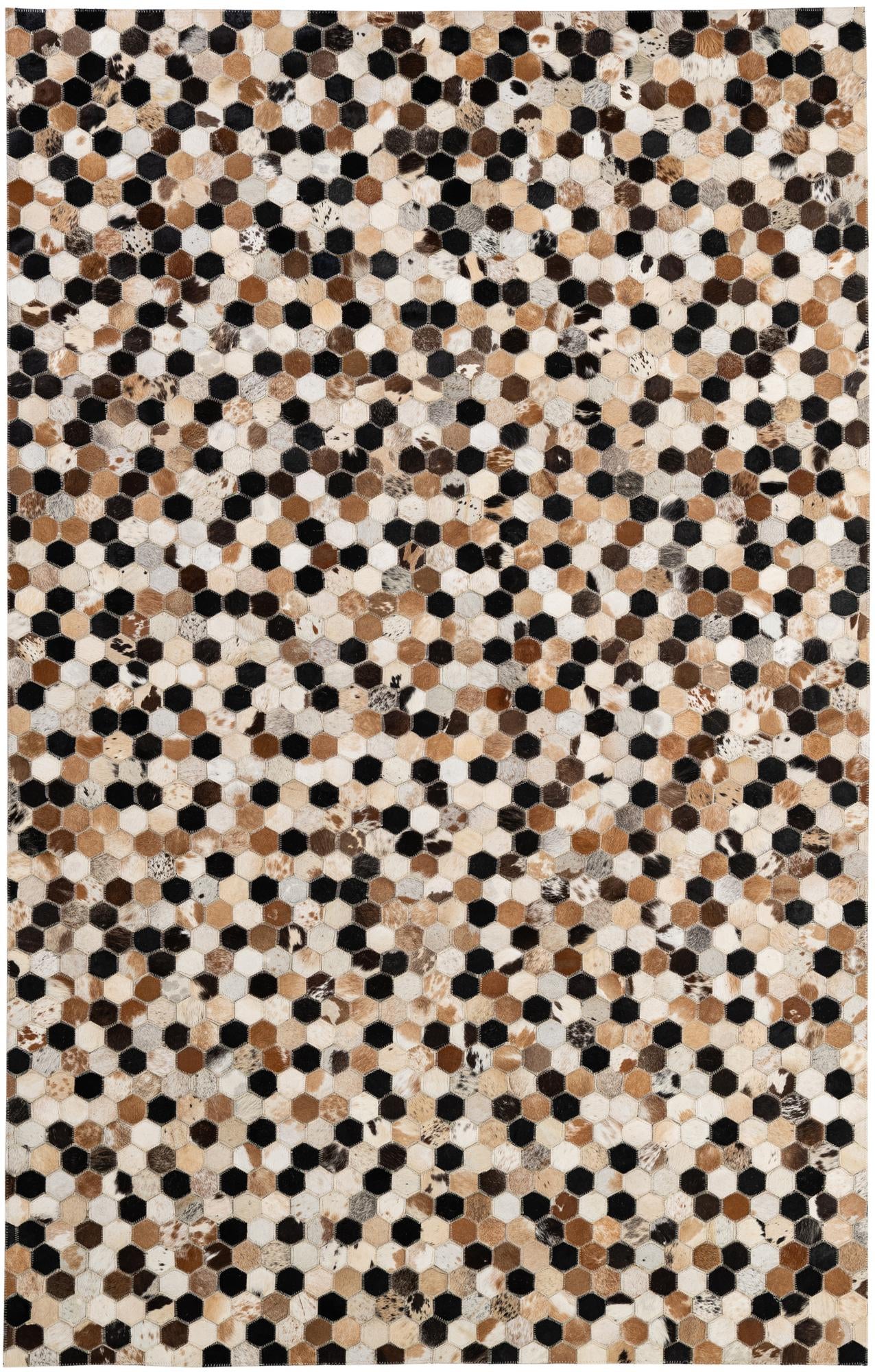 5' x 8' 1 Cowhide - Patchwork Rug
