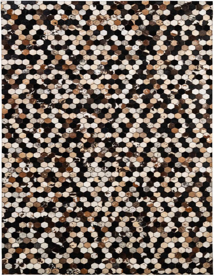Detail image of 5' 1 x 8' Cowhide - Patchwork Rug