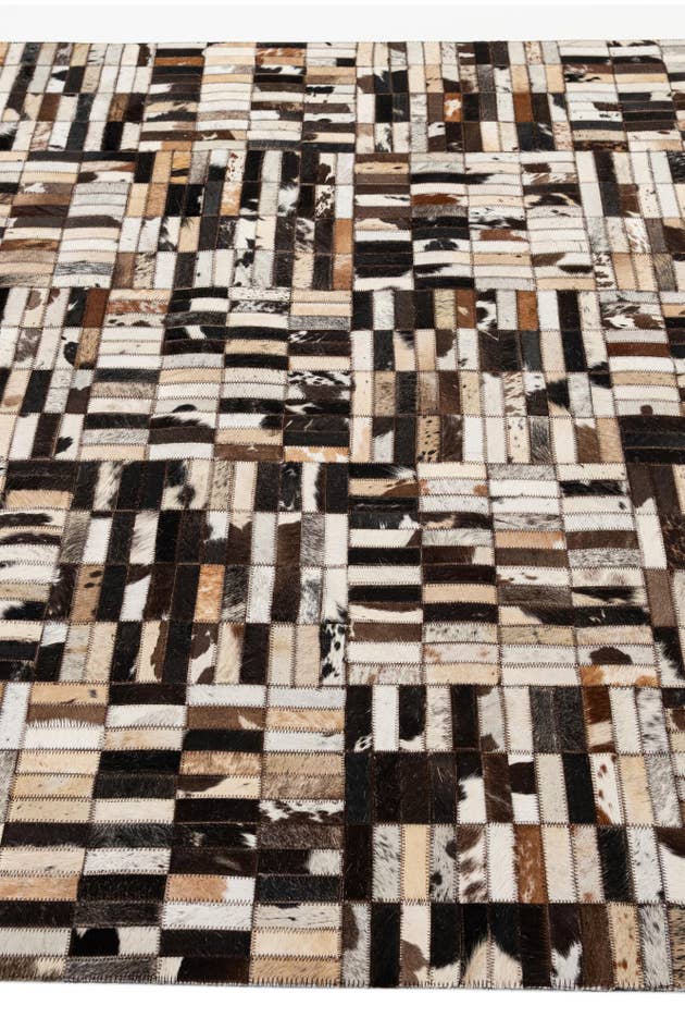Detail image of 4' 11 x 7' 10 Cowhide - Patchwork Rug