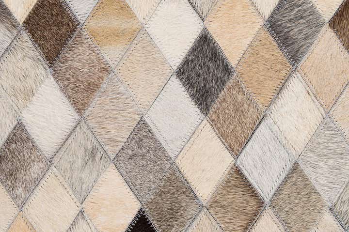 5' 8 x 8' Cowhide - Patchwork Rug