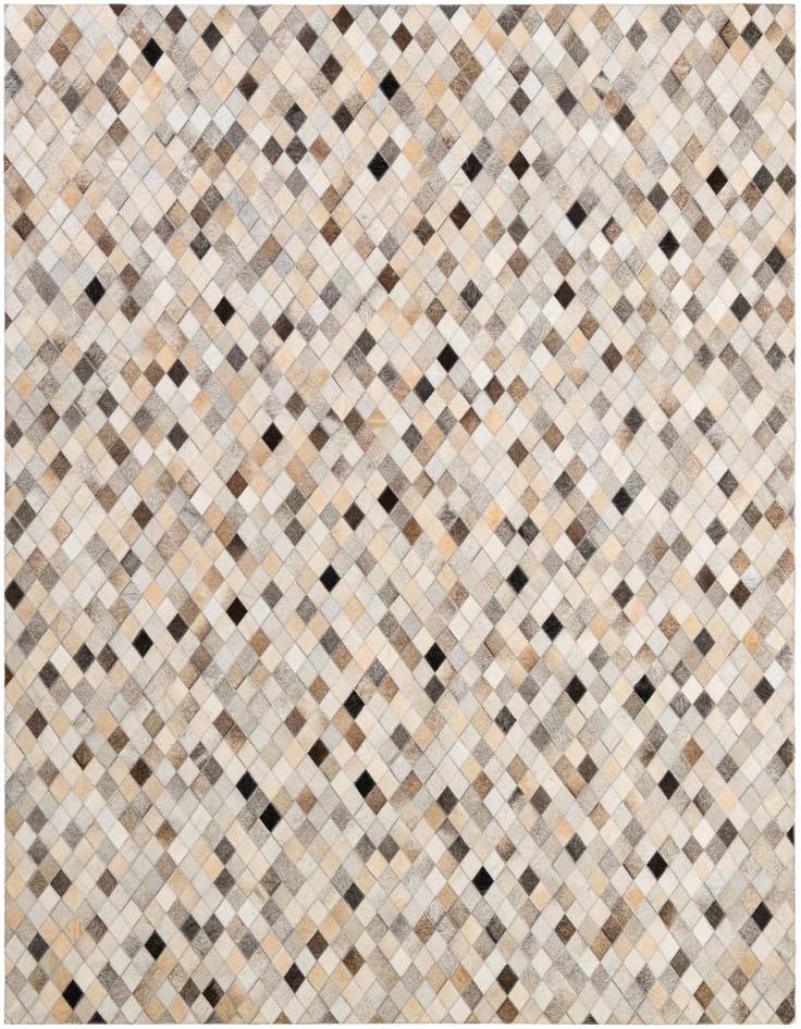 Detail image of 5' 8 x 8' Cowhide - Patchwork Rug