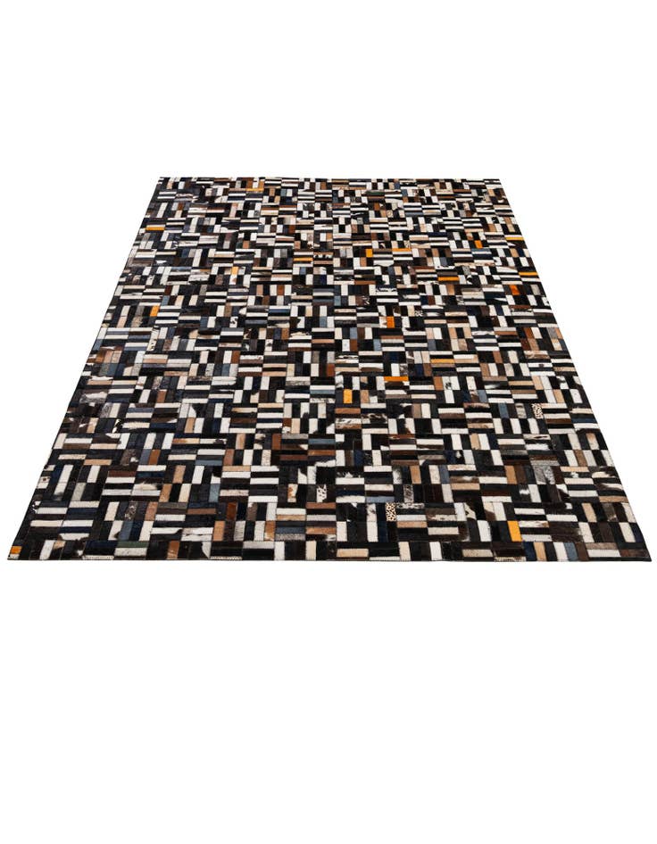 Detail image of 5' 2 x 8' 1 Cowhide - Patchwork Rug