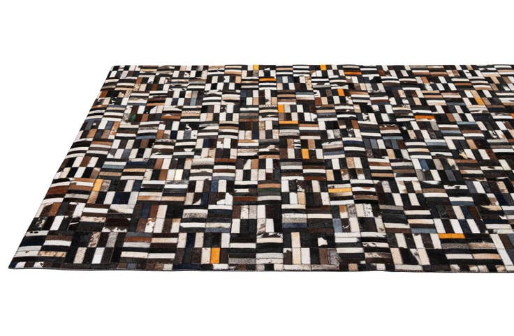 Detail image of 5' 2 x 8' 1 Cowhide - Patchwork Rug