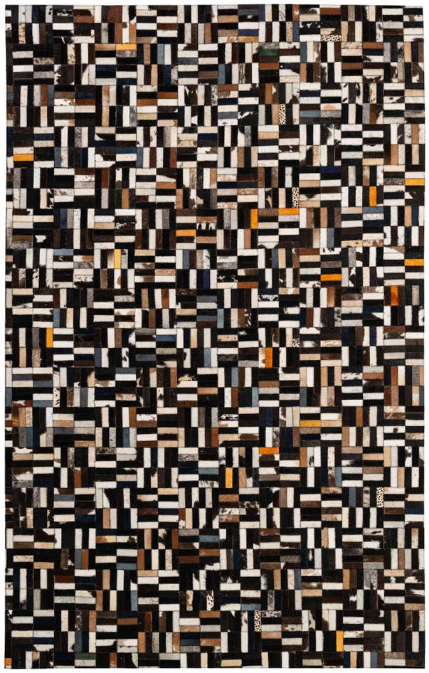 Detail image of 5' 2 x 8' 1 Cowhide - Patchwork Rug