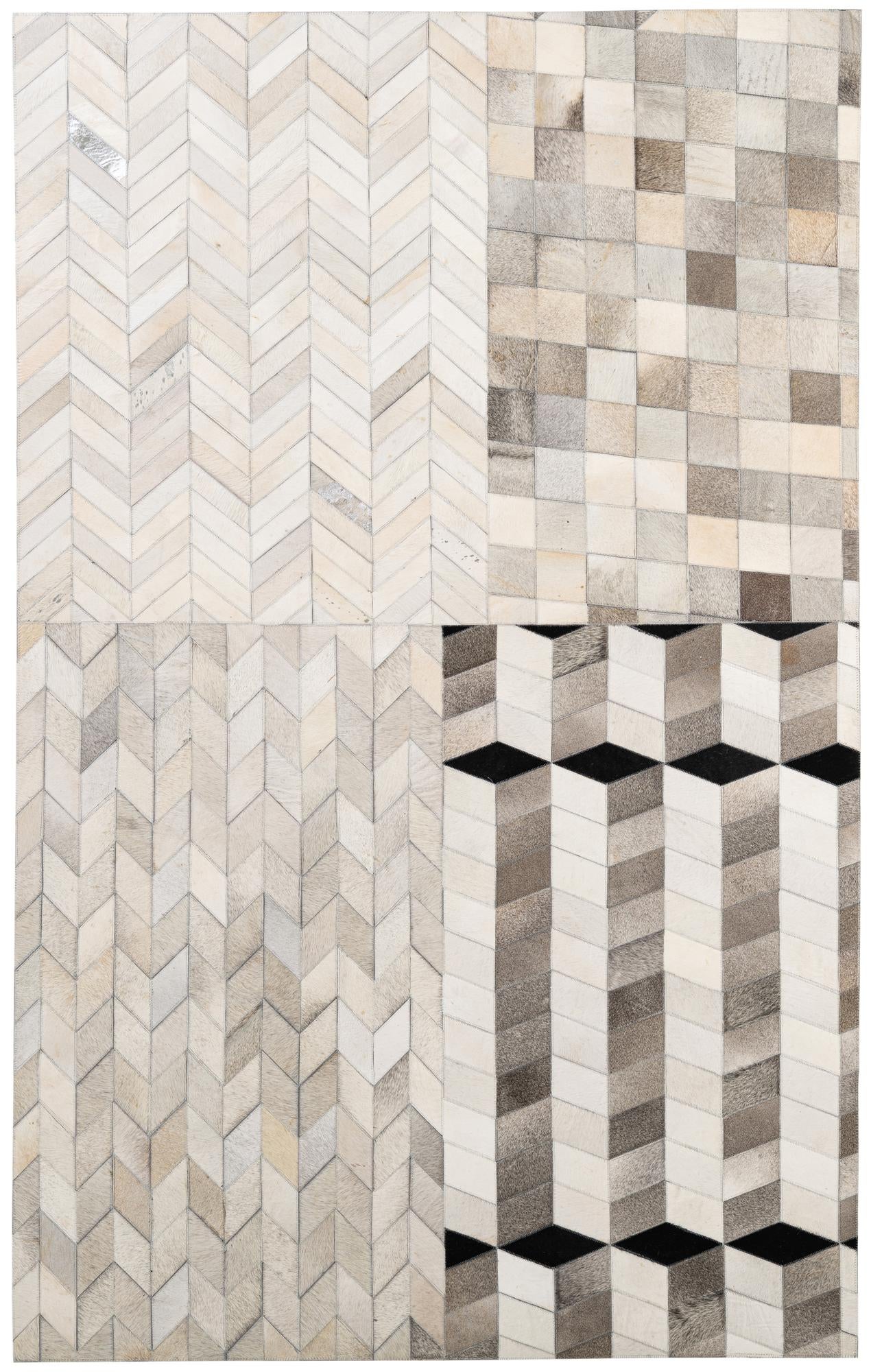5' 1 x 8' 1 Cowhide - Patchwork Rug