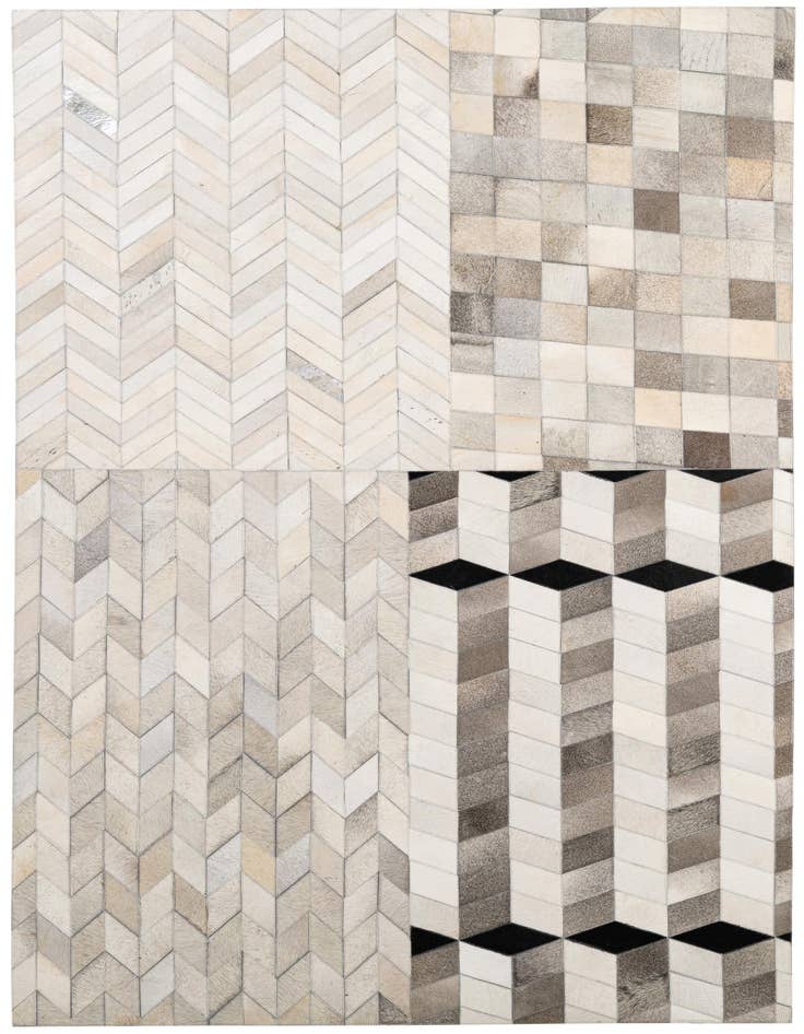 Detail image of 5' 1 x 8' 1 Cowhide - Patchwork Rug