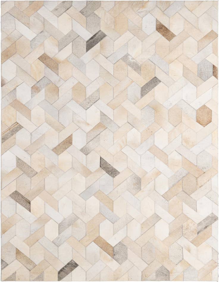 Detail image of 5' 1 x 7' 11 Cowhide - Patchwork Rug