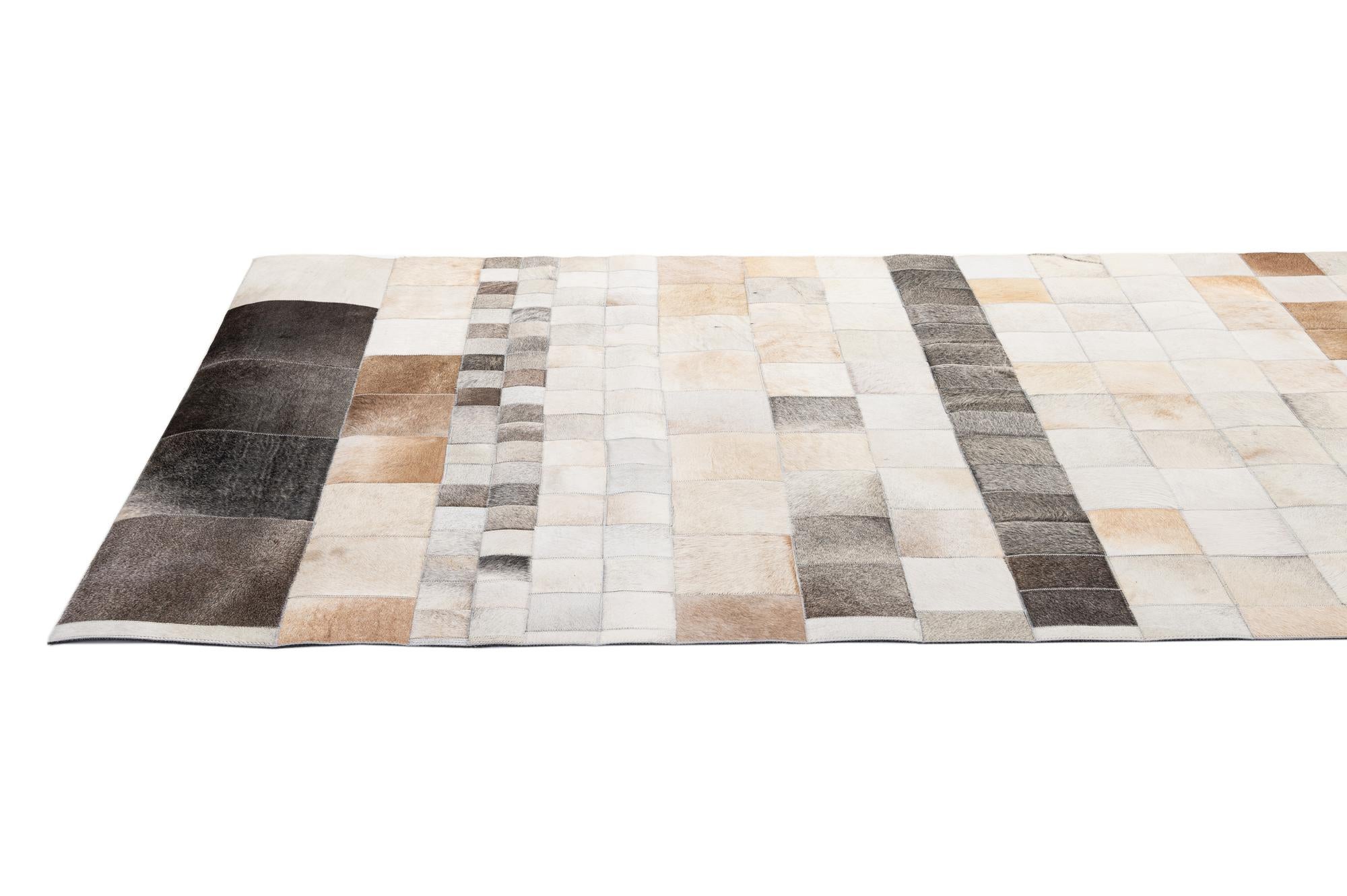 5' 1 x 8' Cowhide - Patchwork Rug