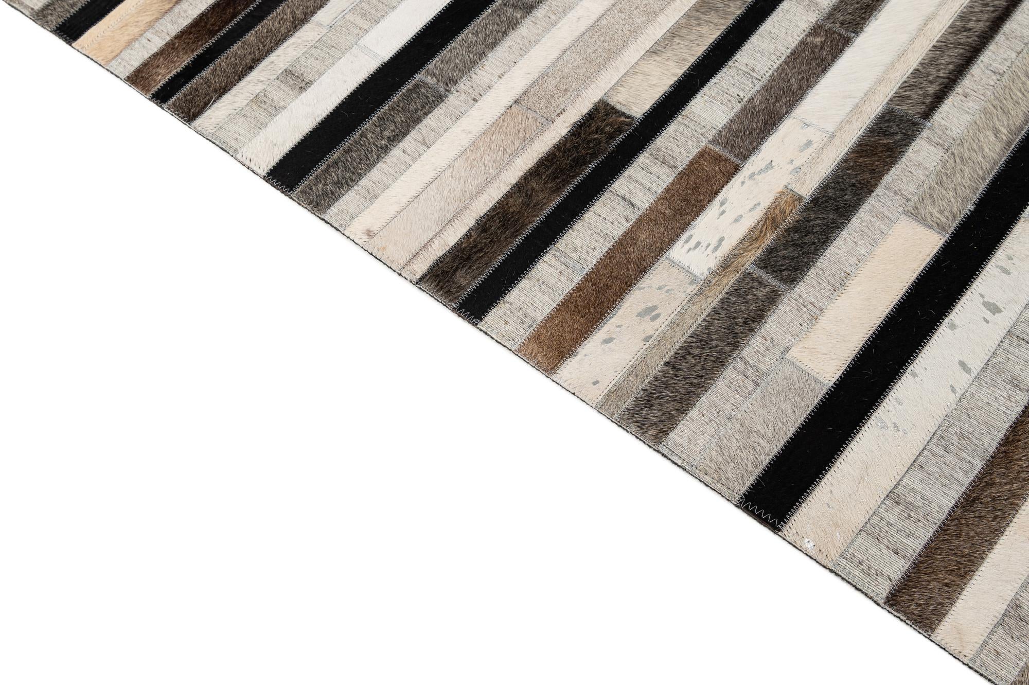 5' 1 x 8' Cowhide - Patchwork Rug