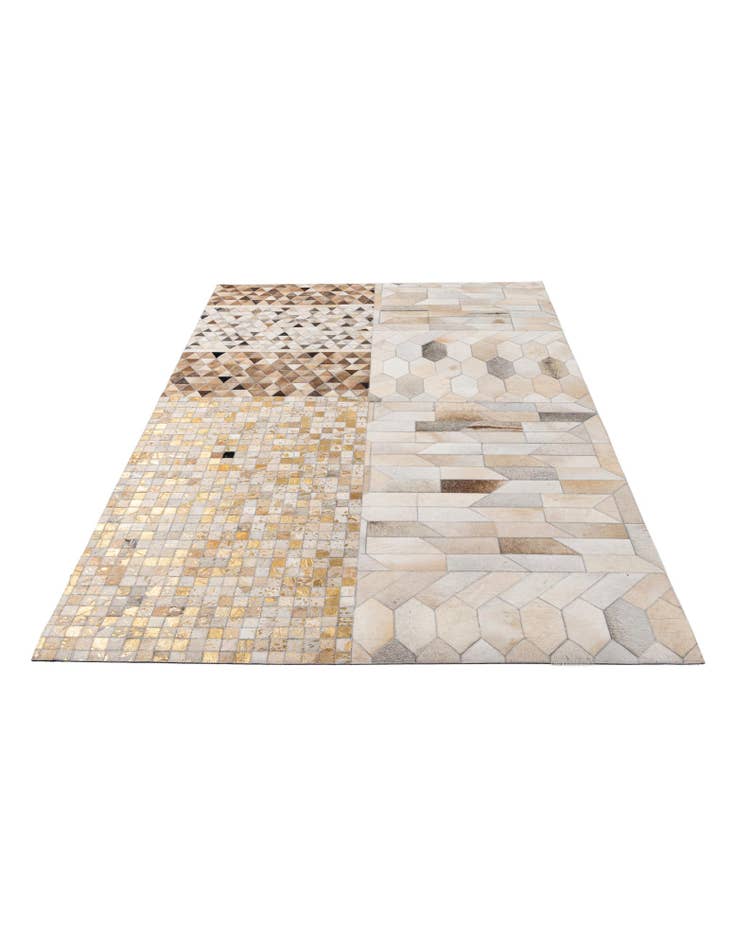 Detail image of 5' 2 x 8' Cowhide - Patchwork Rug