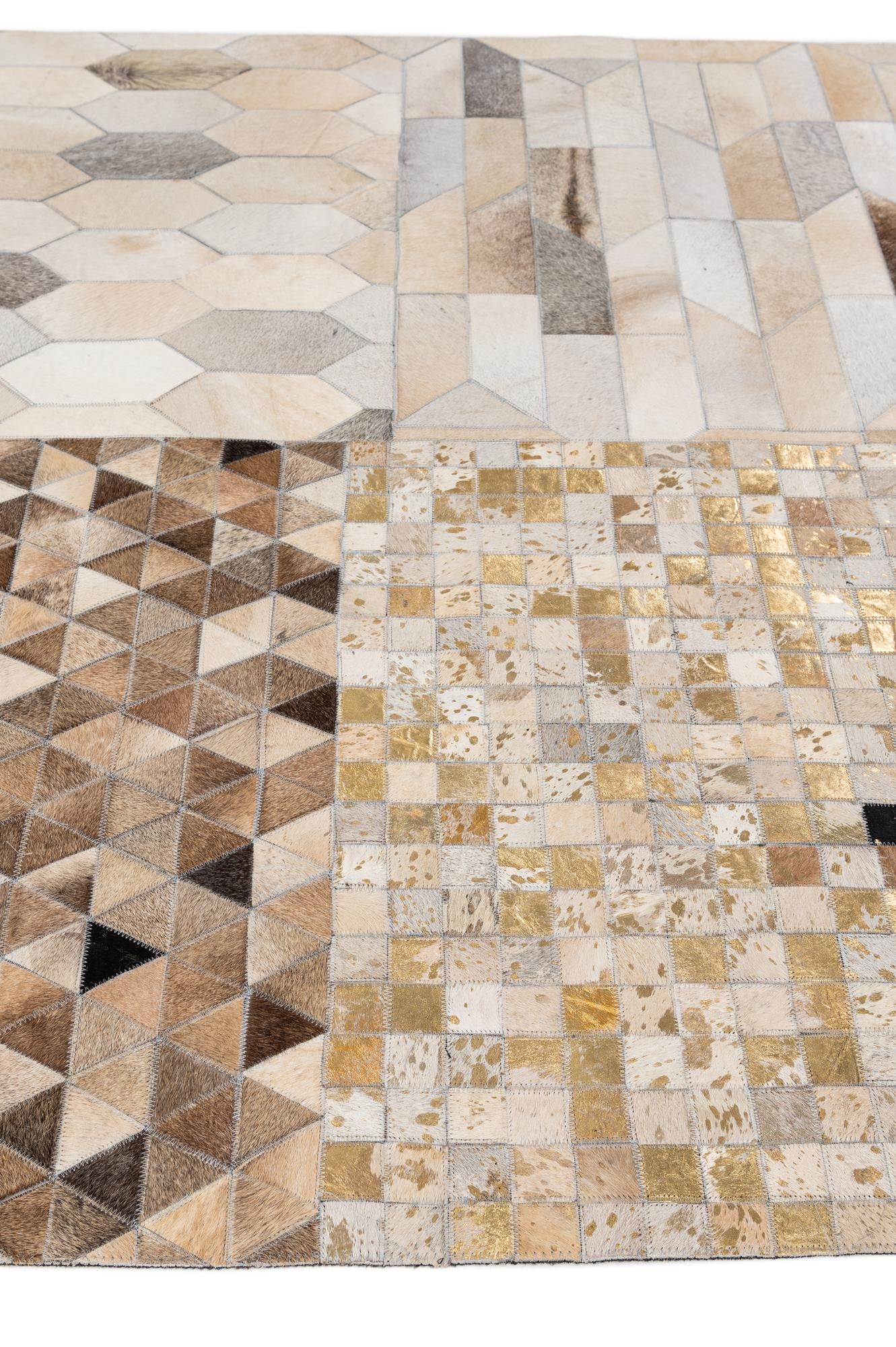 5' 2 x 8' Cowhide - Patchwork Rug