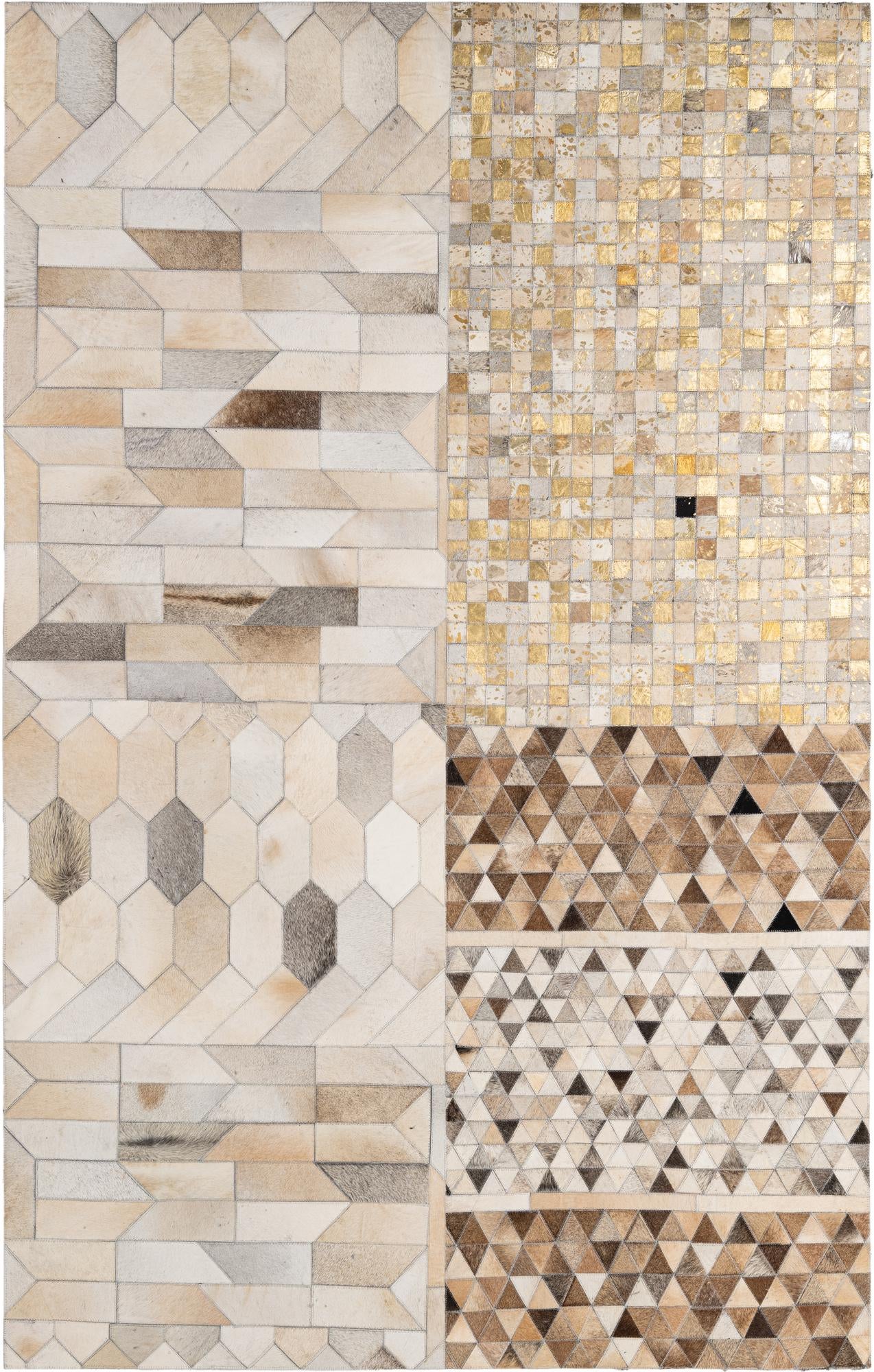 5' 2 x 8' Cowhide - Patchwork Rug