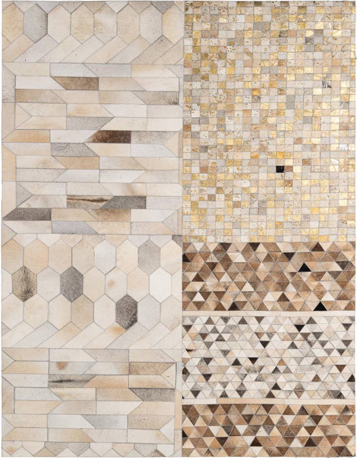 Detail image of 5' 2 x 8' Cowhide - Patchwork Rug