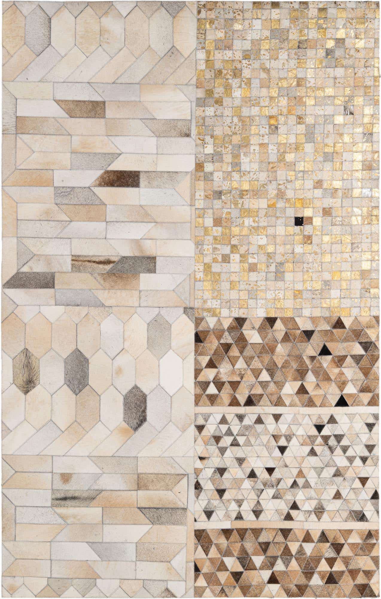 5' 2 x 8' Cowhide - Patchwork Rug