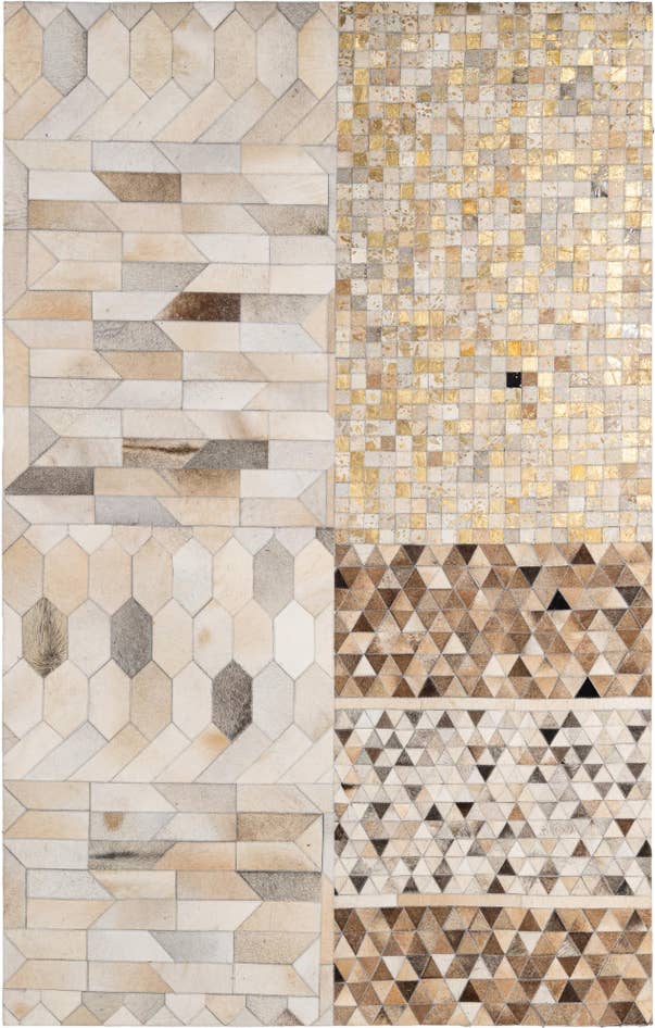 Detail image of 5' 2 x 8' Cowhide - Patchwork Rug