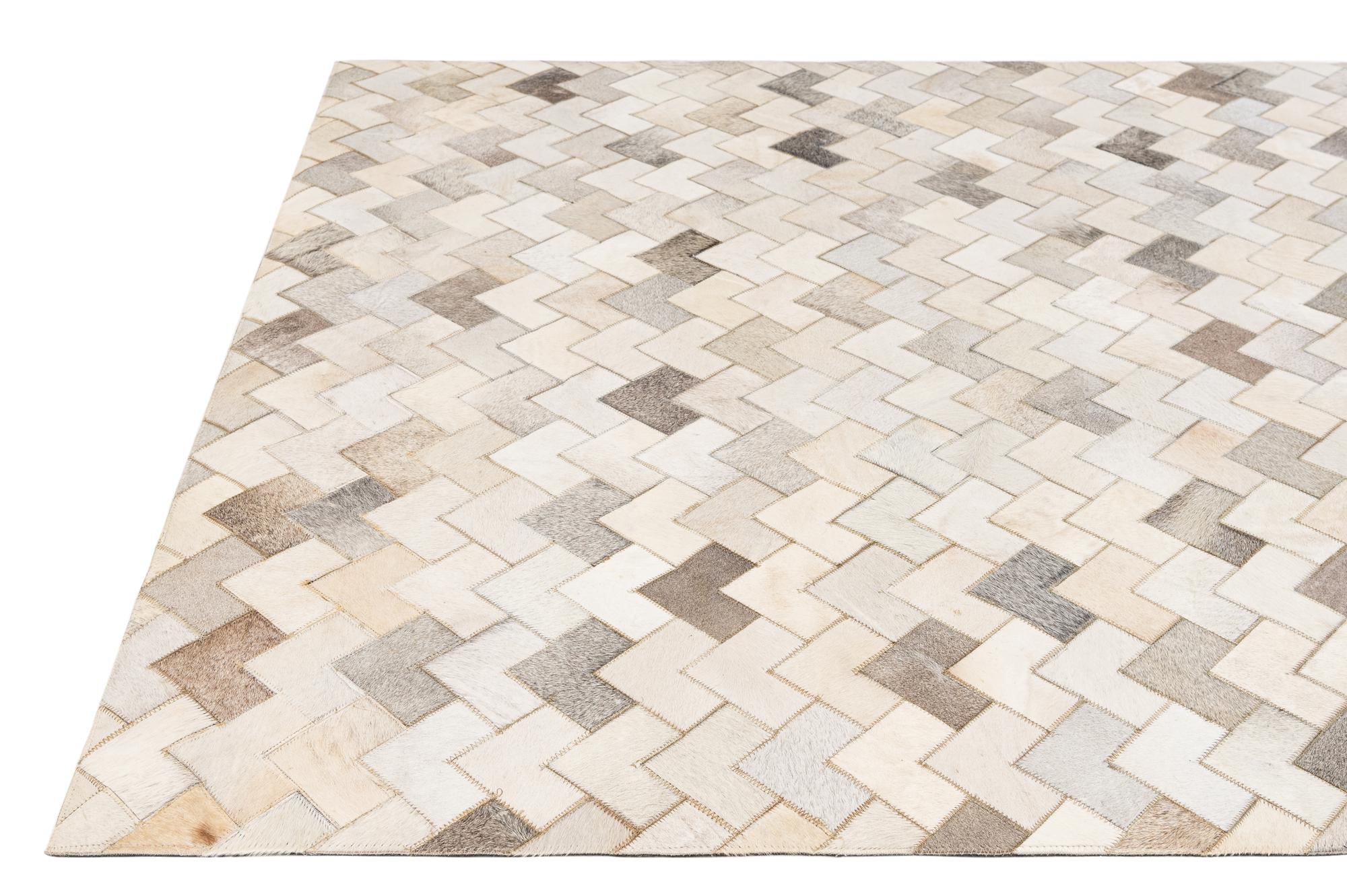 5' 2 x 8' Cowhide - Patchwork Rug