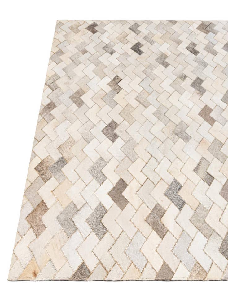 Detail image of 5' 2 x 8' Cowhide - Patchwork Rug