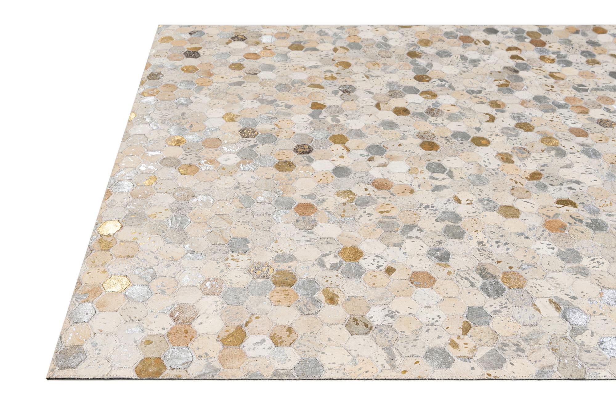 5' 1 x 8' Cowhide - Patchwork Rug