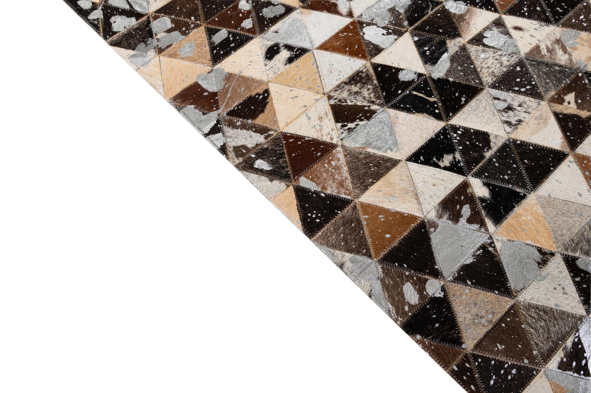 4' 11 x 8' Cowhide - Patchwork Rug