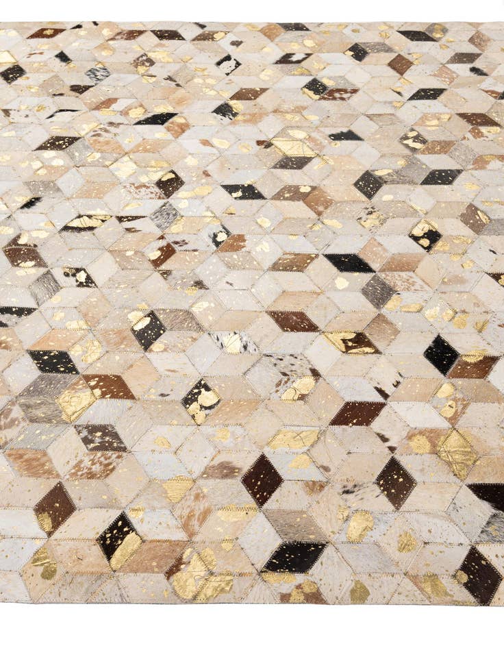 Detail image of 5' 3 x 8' Cowhide - Patchwork Rug