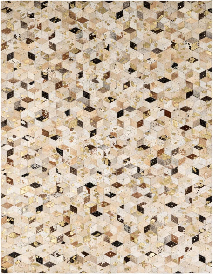 Detail image of 5' 3 x 8' Cowhide - Patchwork Rug