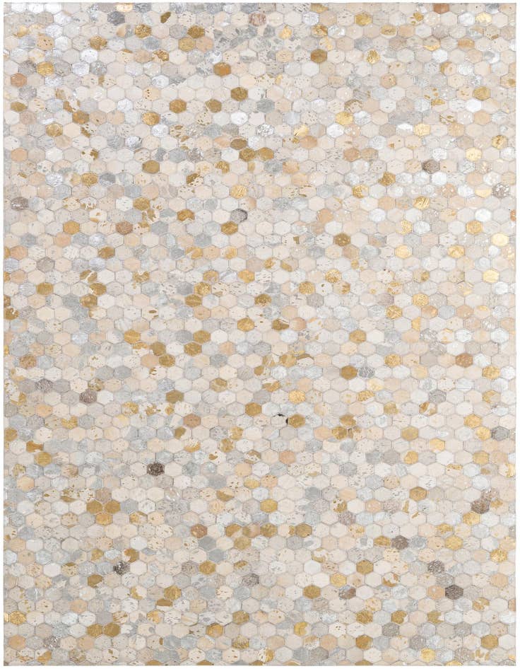 Detail image of 5' 2 x 8' 1 Cowhide - Patchwork Rug