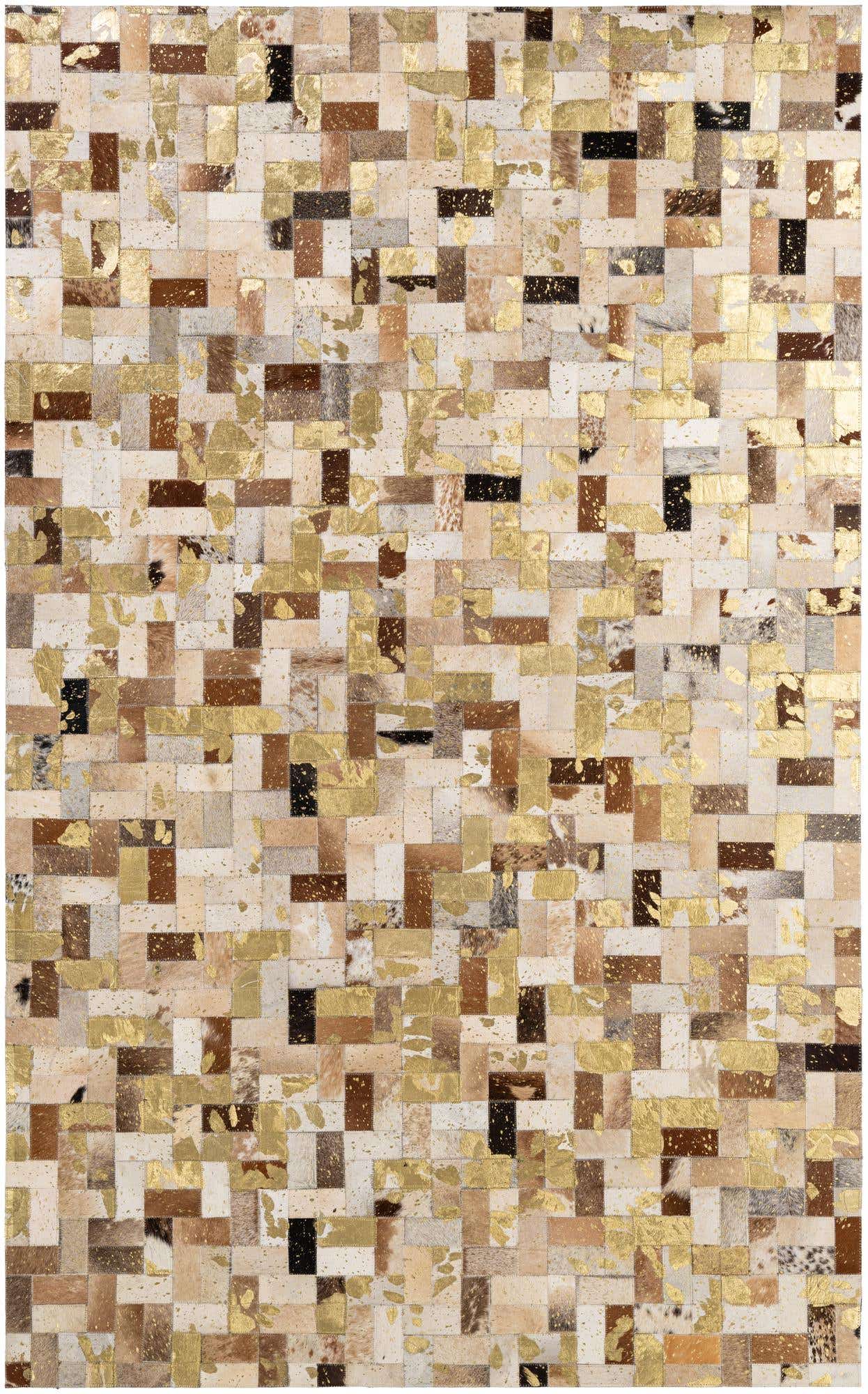 5' 1 x 8' 1 Cowhide - Patchwork Rug