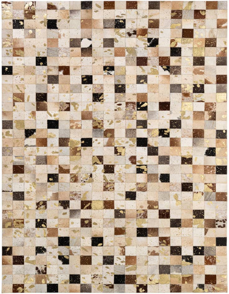 Detail image of 5' 1 x 8' Cowhide - Patchwork Rug