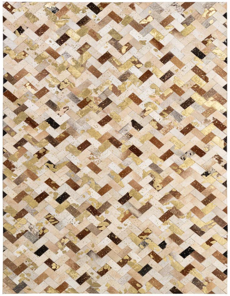 Detail image of 5' 1 x 7' 10 Cowhide - Patchwork Rug