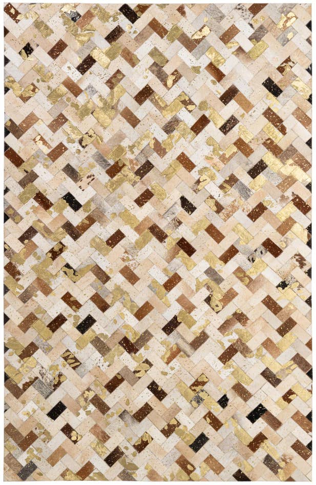 Detail image of 5' 1 x 7' 10 Cowhide - Patchwork Rug