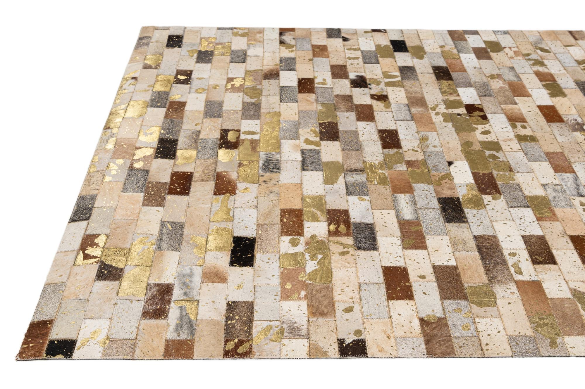5' x 7' 11 Cowhide - Patchwork Rug