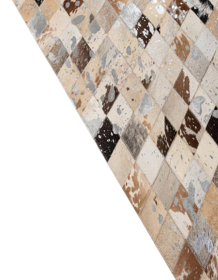 Detail image of 5' 2 x 8' Cowhide - Patchwork Rug